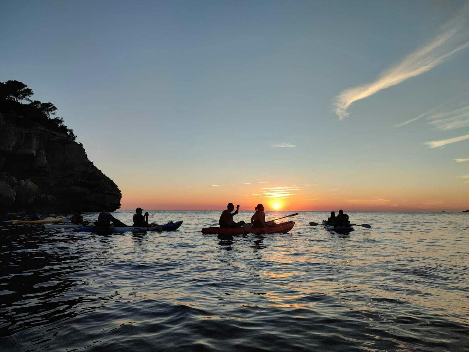 Ibiza sunset kayak tour in Portinatx