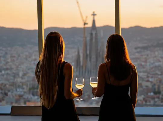 Wijnproeverij in de Mirador Torre Glòries met een 360°-uitzicht op Barcelona