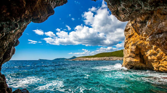 Blue Cave, Our Lady of the Rocks and Zanjice Beach boat tour from Kotor