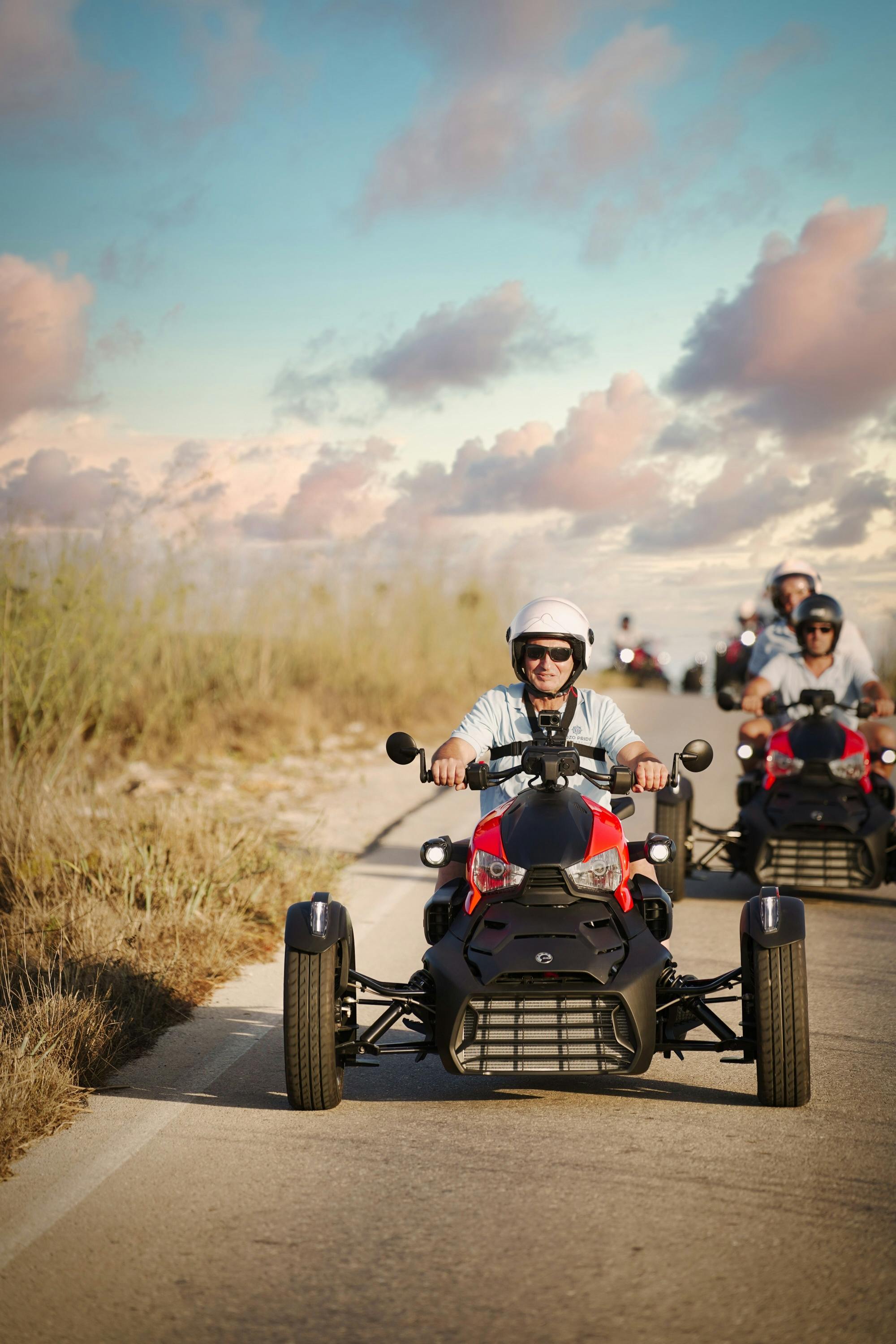Three-wheeled motorbike sunset tour in Gozo