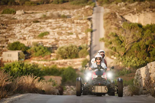 Three-wheeled motorbike sunset tour in Gozo