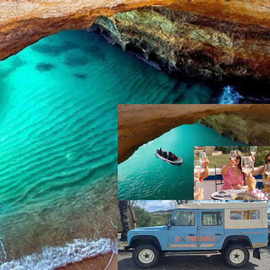 4x4 ride in Algarve with wine tasting, and boat cruise