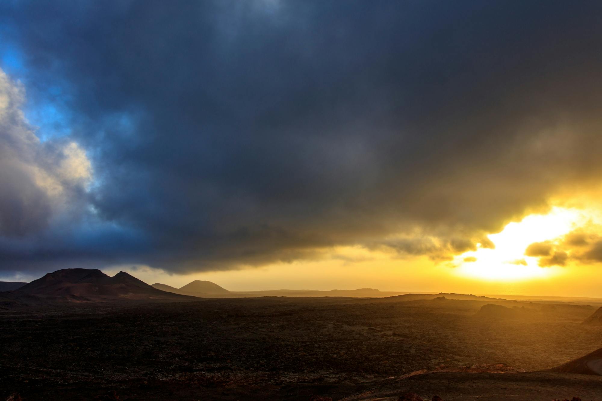 Solar eclipse at sunset in Lanzarote