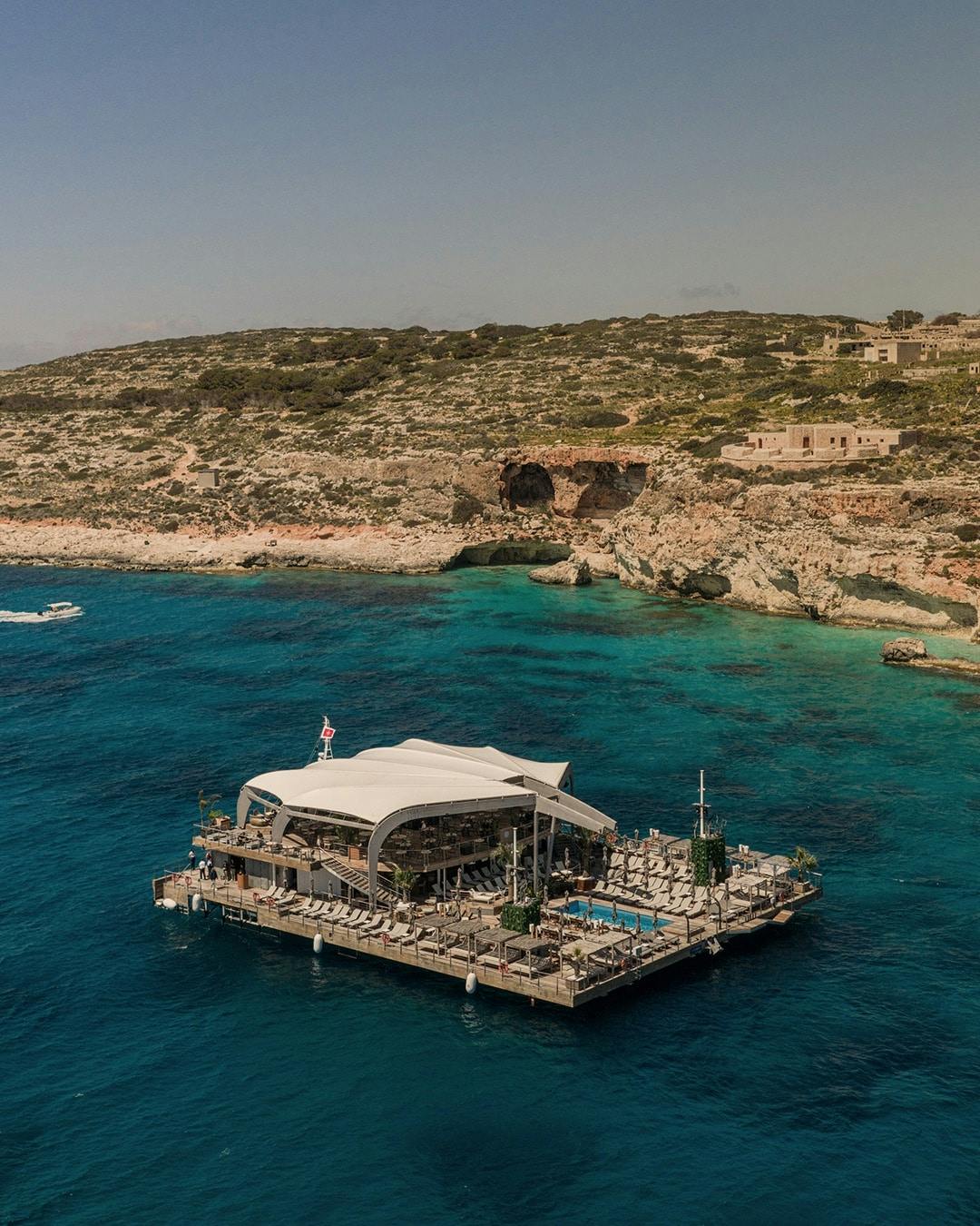 Day ticket to Noma Island floating beach club in Malta