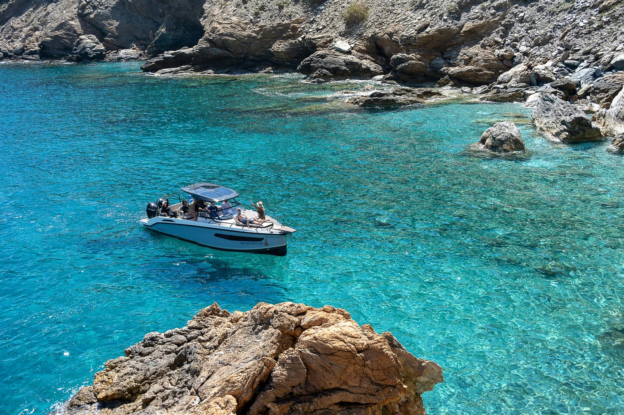 Dia Island motor yacht trip with sunset option