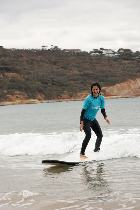 Surfing lesson for beginners at Anglesea
