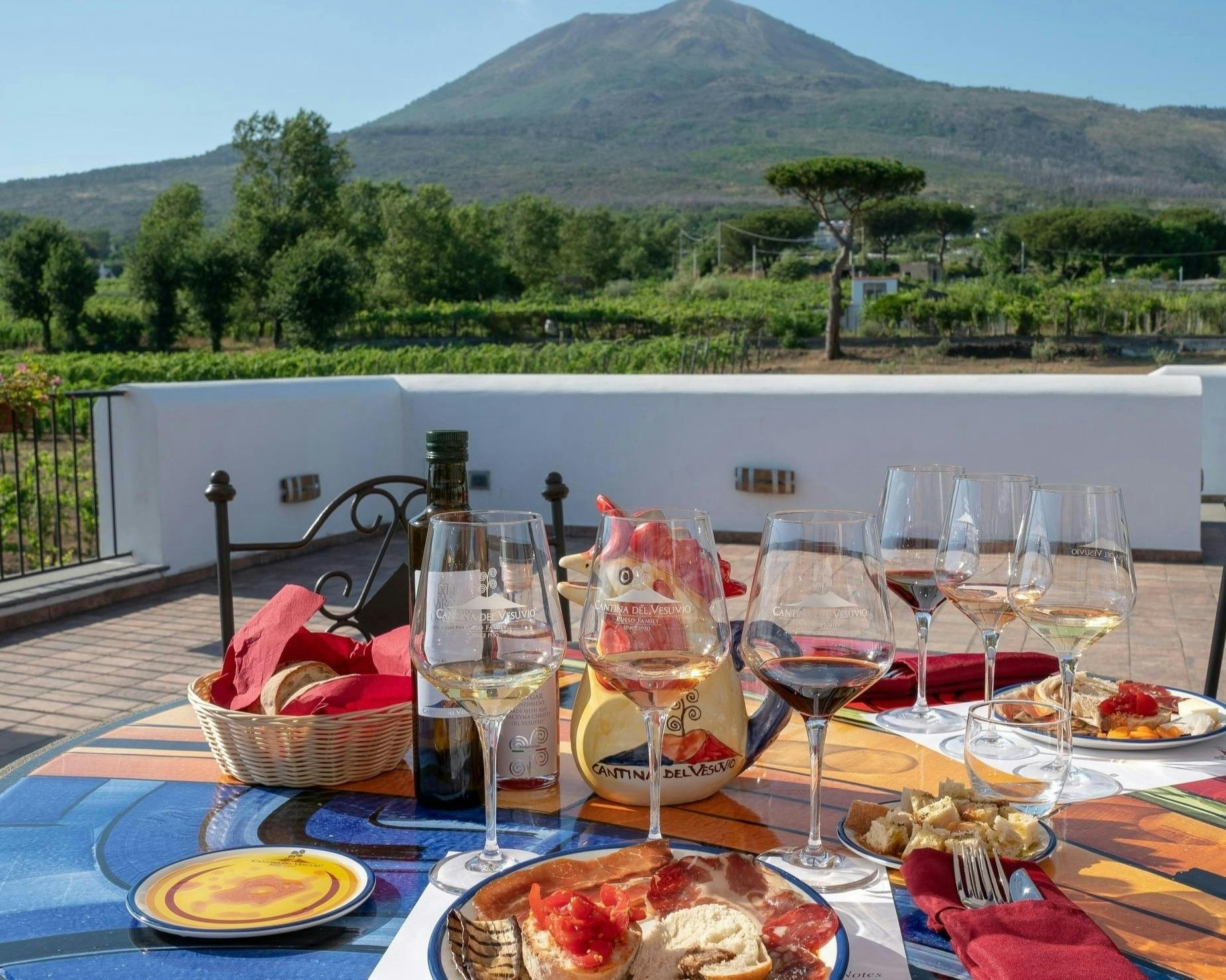Visita às vinhas do Vesúvio com degustação de vinhos e almoço típico