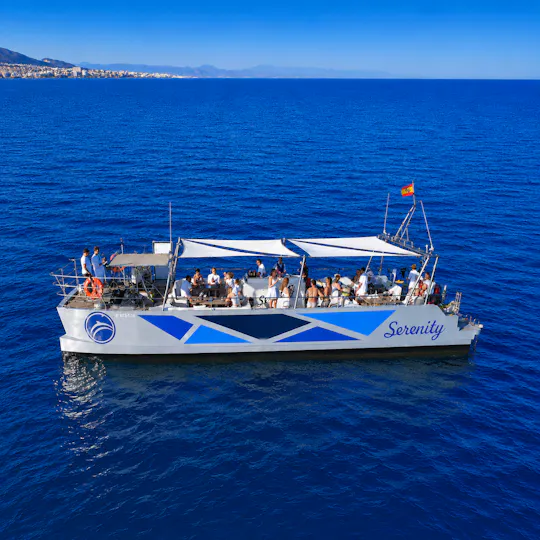 Excursión compartida en catamarán para avistar delfines en Benalmádena