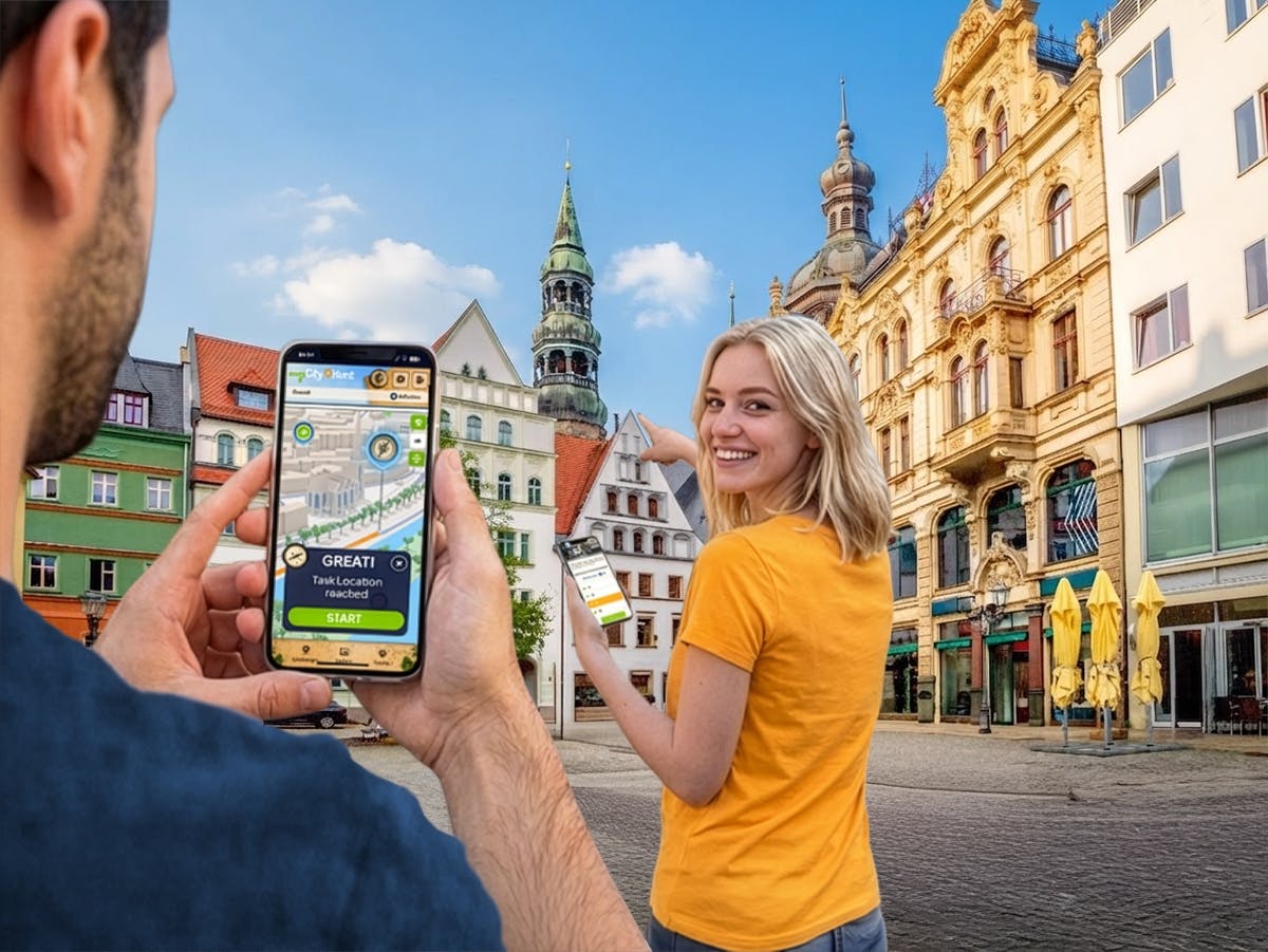 Caça ao tesouro digital autoguiada em Zwickau