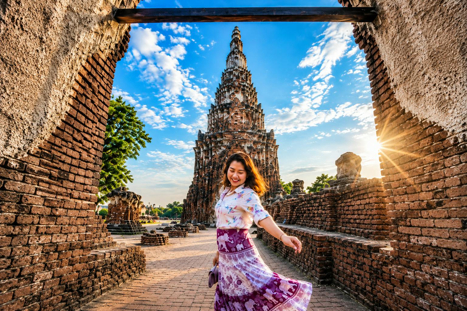 I templi di Ayutthaya con biglietti d'ingresso, pranzo e giro in barca facoltativo