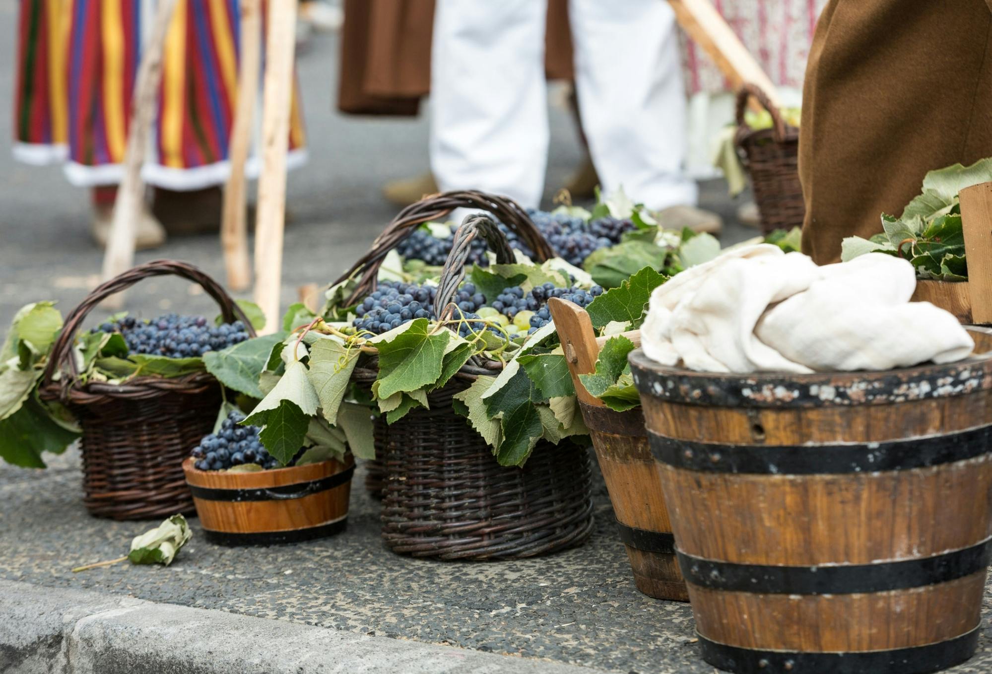 Wine festival in Madeira’s Camara de Lobos with grape harvesting