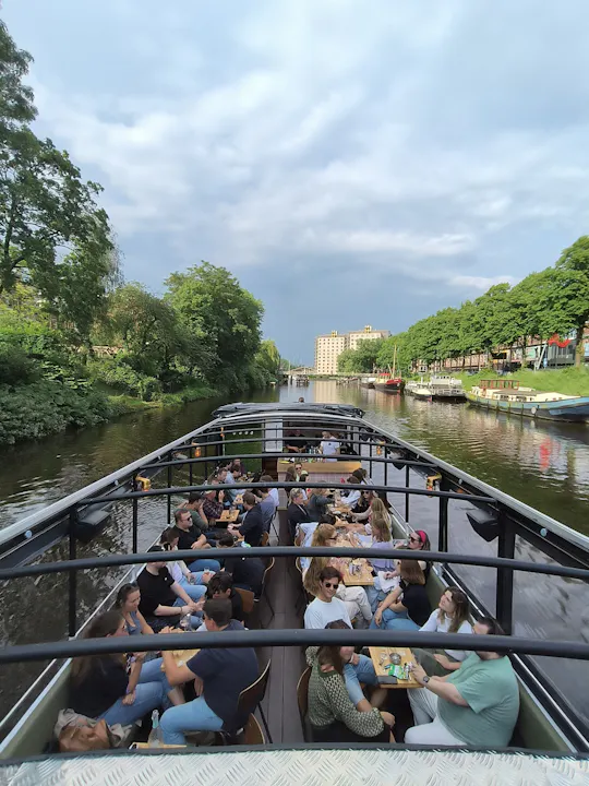 Floating terrace boat tour in Groningen