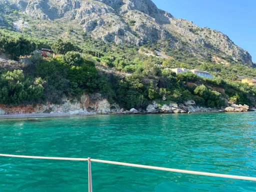 Corfu east coast catamaran cruise with drinks, snacks and optional transfers