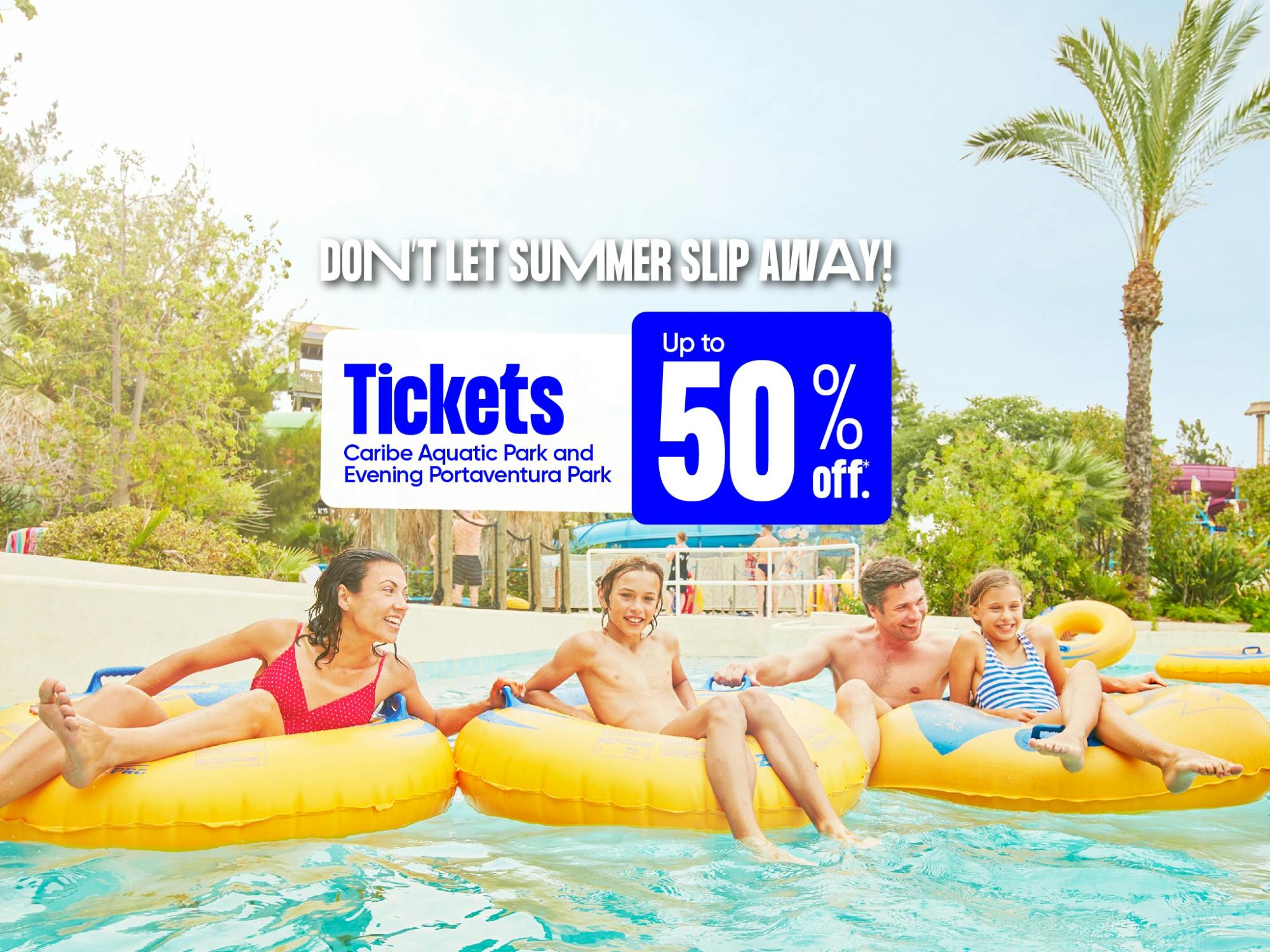 Caribe Aquatic Park overdag en PortAventura Park 's nachts 1-daagse combo