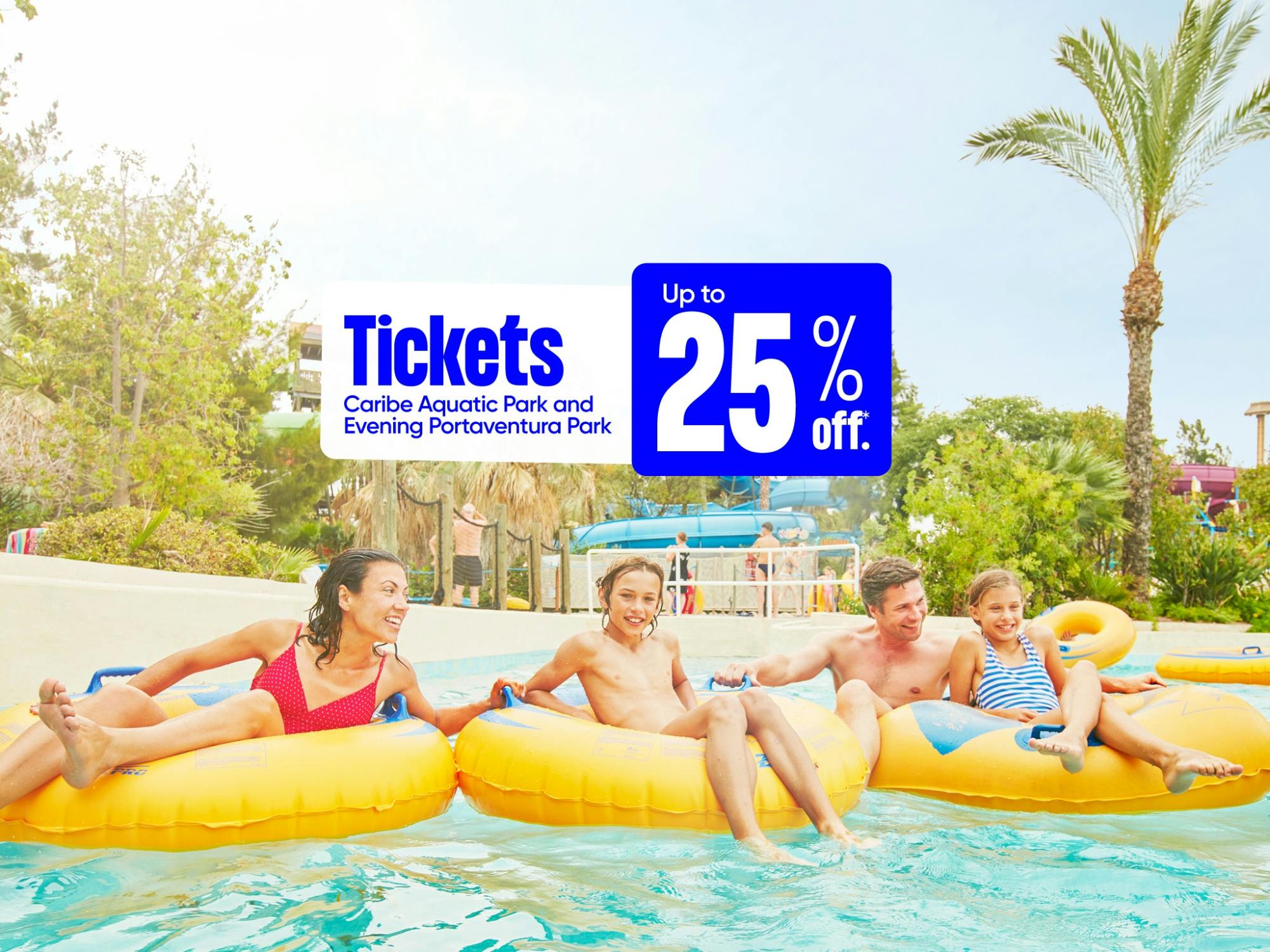 Caribe Aquatic Park by day and PortAventura Park by night 1-day combo