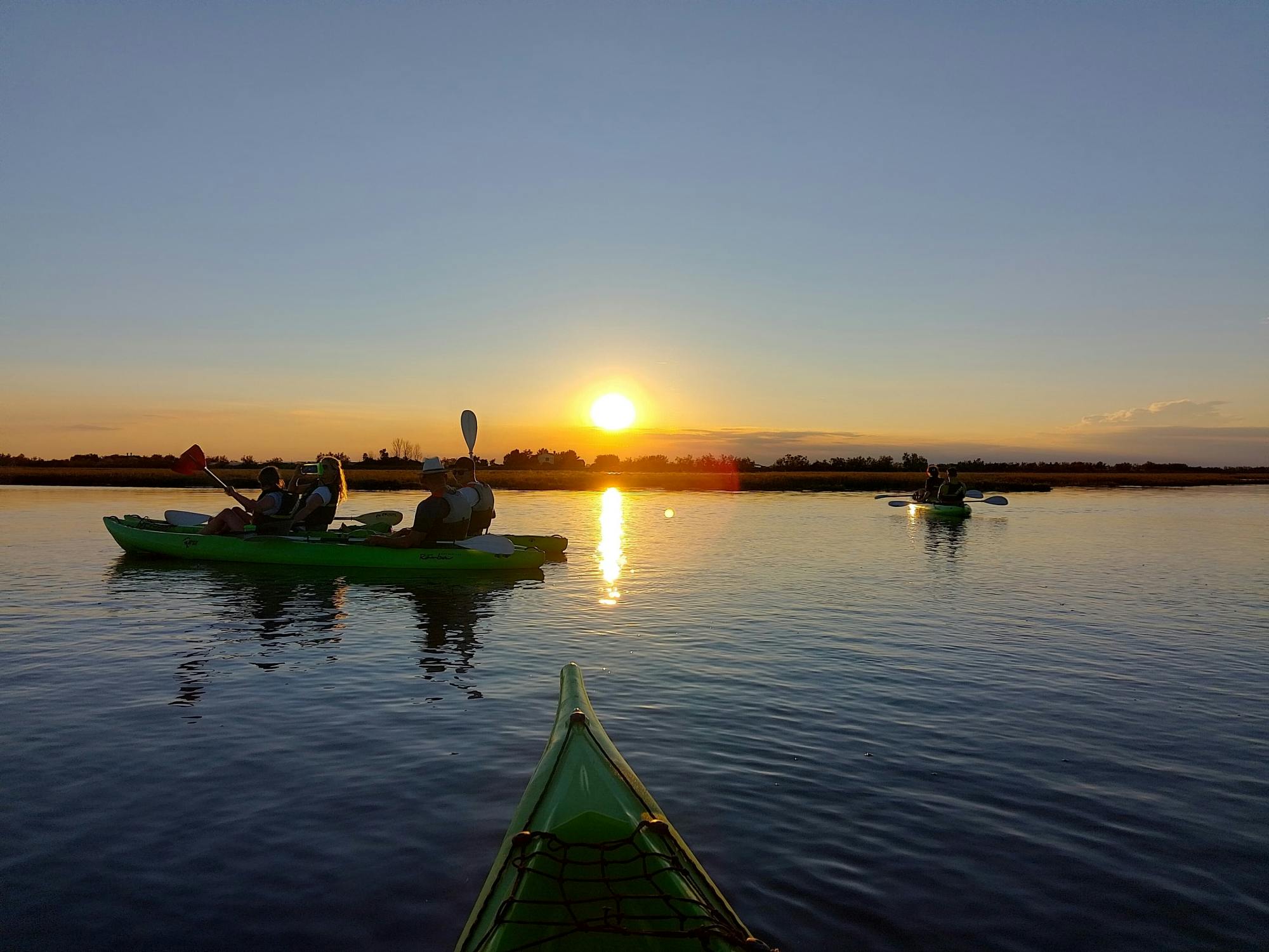 Excursion en kayak au coucher du soleil dans la lagune de Venise