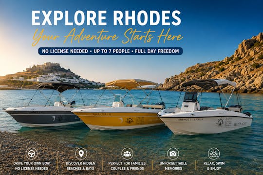 Location de bateaux sans skipper sur la côte de Rhodes, sans permis requis