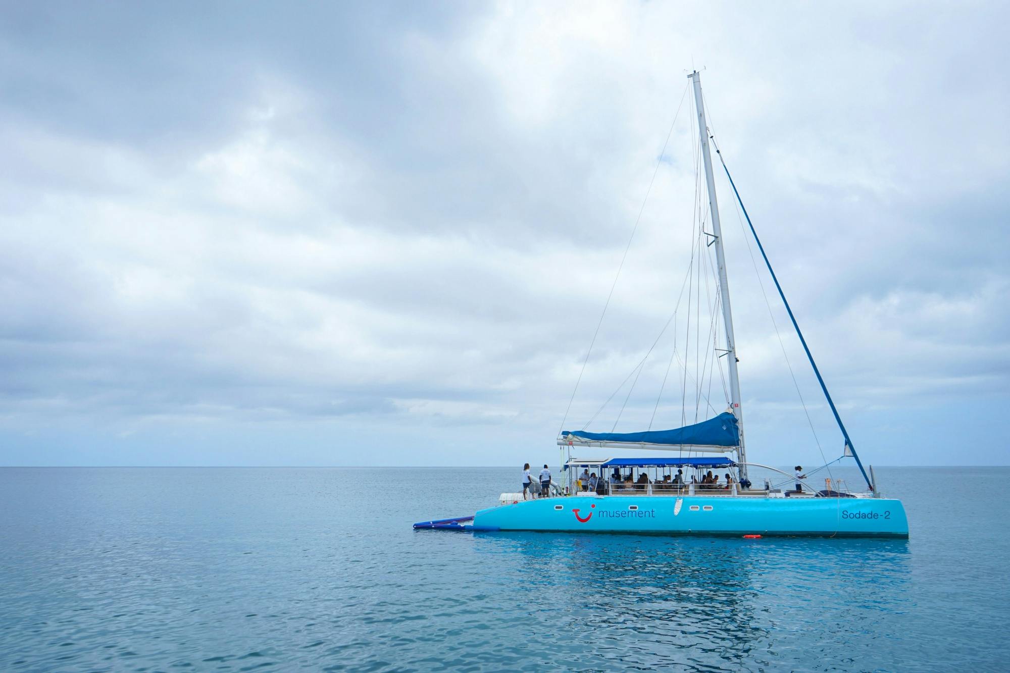 Sunset catamaran cruise with live music and open bar