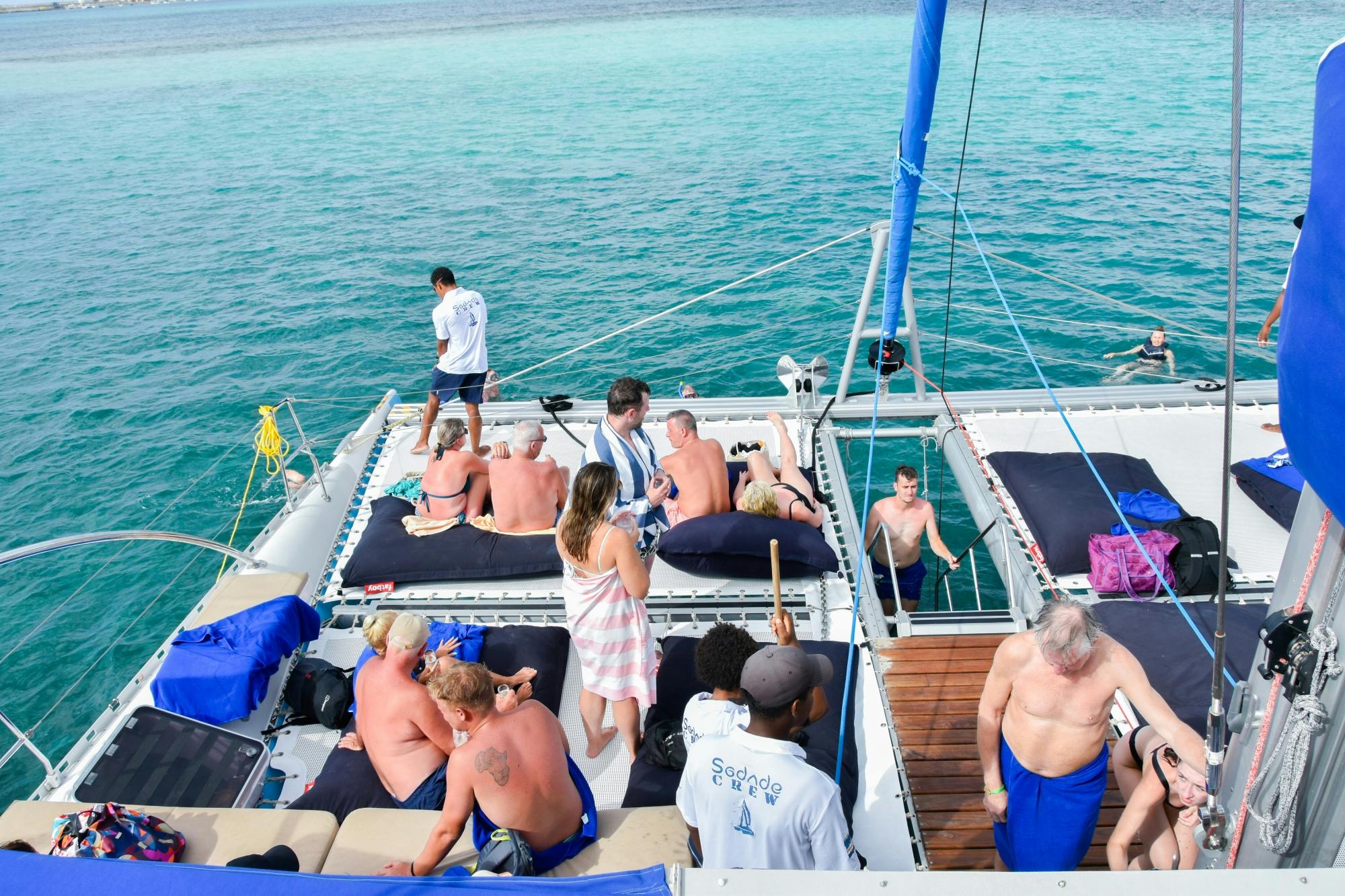 Sunset catamaran cruise with live music and open bar