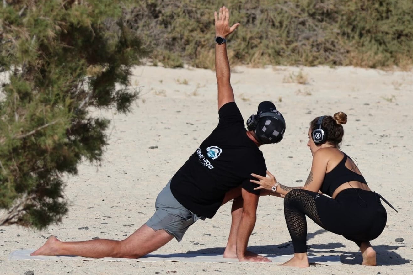 Sunset yoga experience in El Cotillo