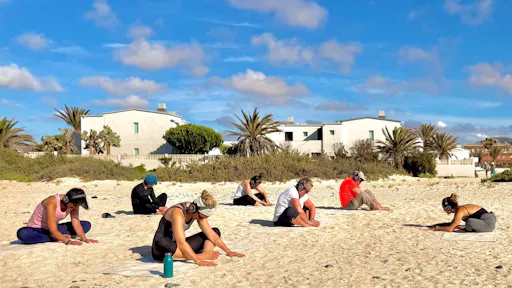Sunset yoga experience in El Cotillo
