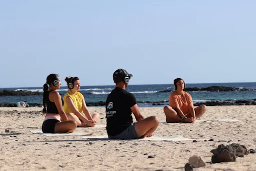 Sunset yoga experience in El Cotillo