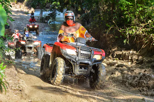 Damajagua Falls, ATV or buggy ride and ocean zipline with lunch