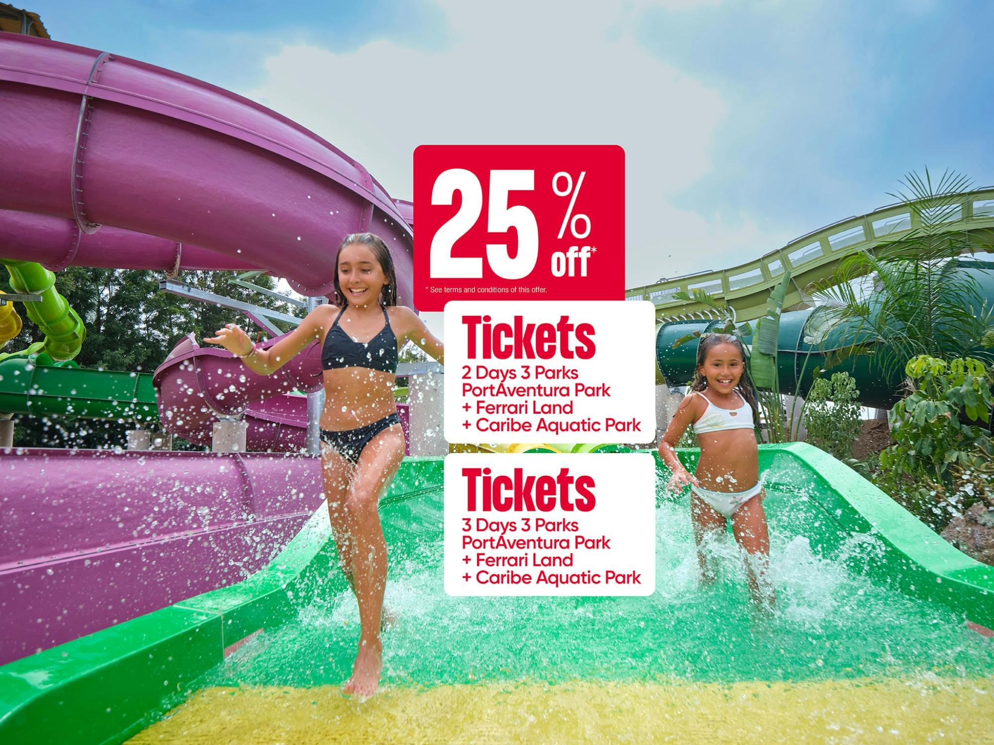 PortAventura, Ferrari Land, Caribe Aquatic Park 2-Day and 3-day ticket