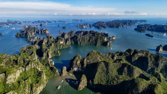 Ha Long Bay full-day cruise with caves and island visit