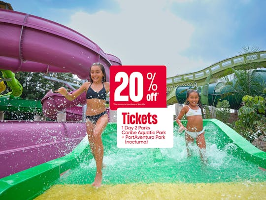 Caribe Aquatic Park de día y PortAventura Park de noche: entrada combinada de 1 día