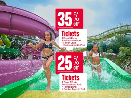 Pase de 2 ó 3 días a PortAventura, Ferrari Land y Caribe Aquatic Park