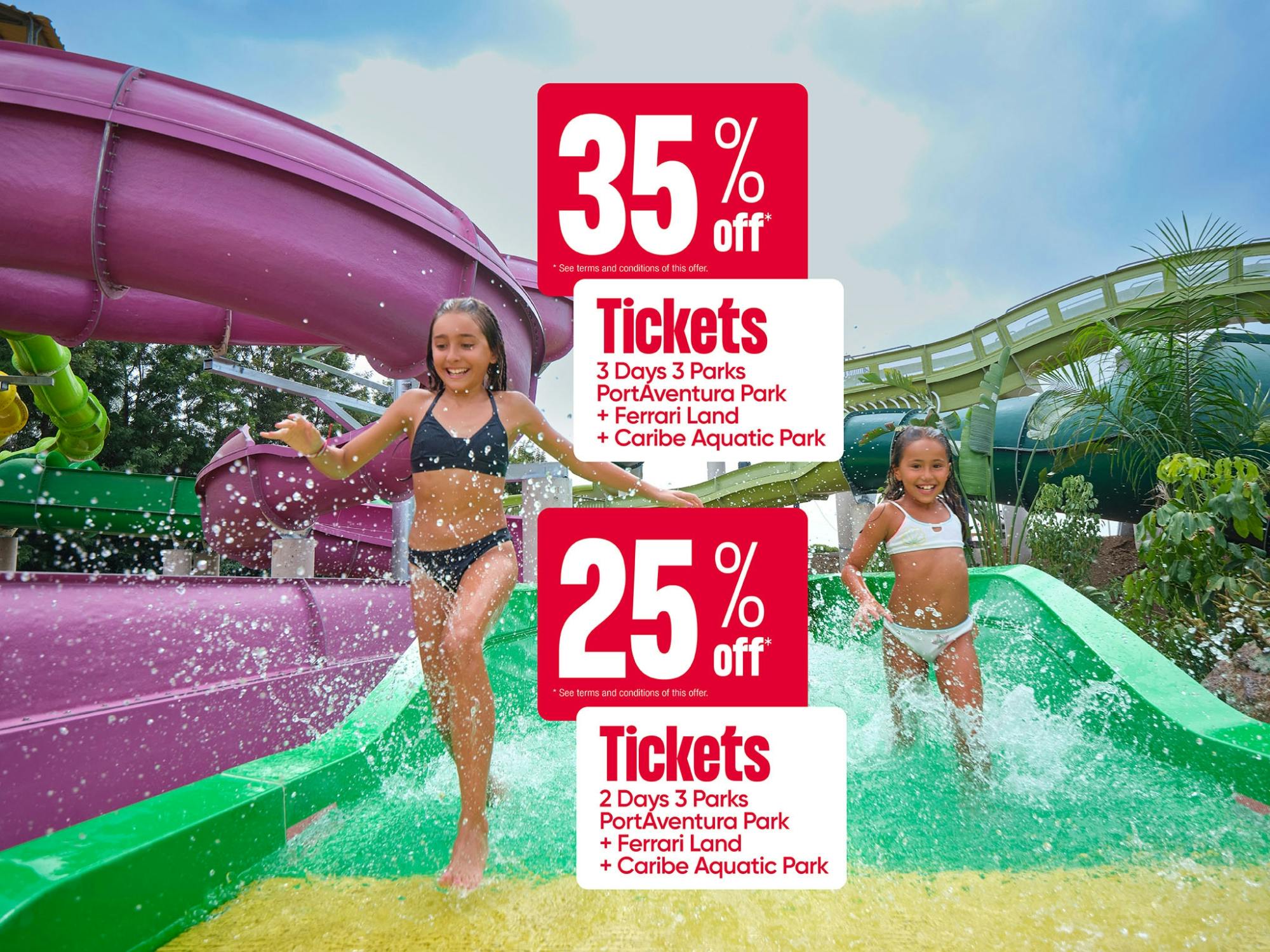PortAventura, Ferrari Land, Caribe Aquatic Park Entrada de 2 y 3 días