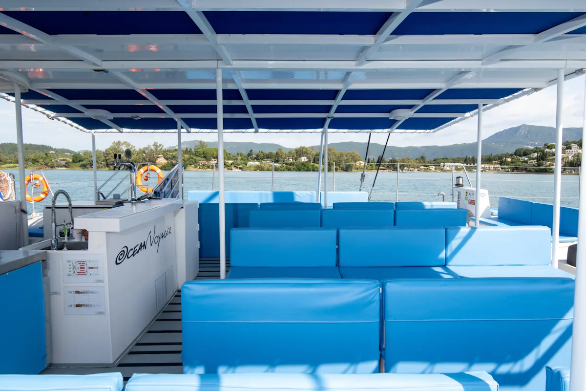 Corfu catamaran cruise with Greek lunch, drinks and optional transfers