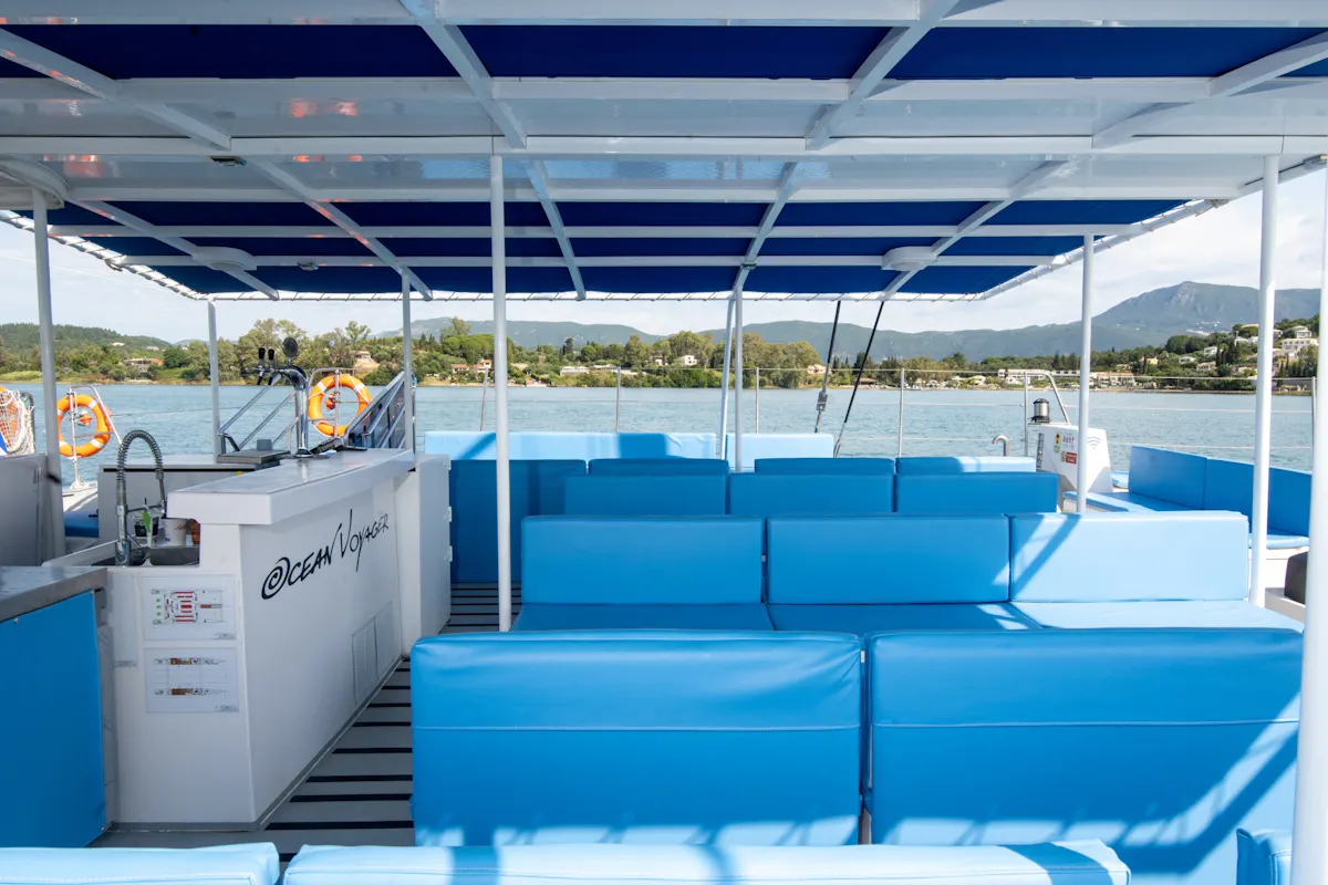 Corfu catamaran cruise with Greek lunch, drinks and optional transfers
