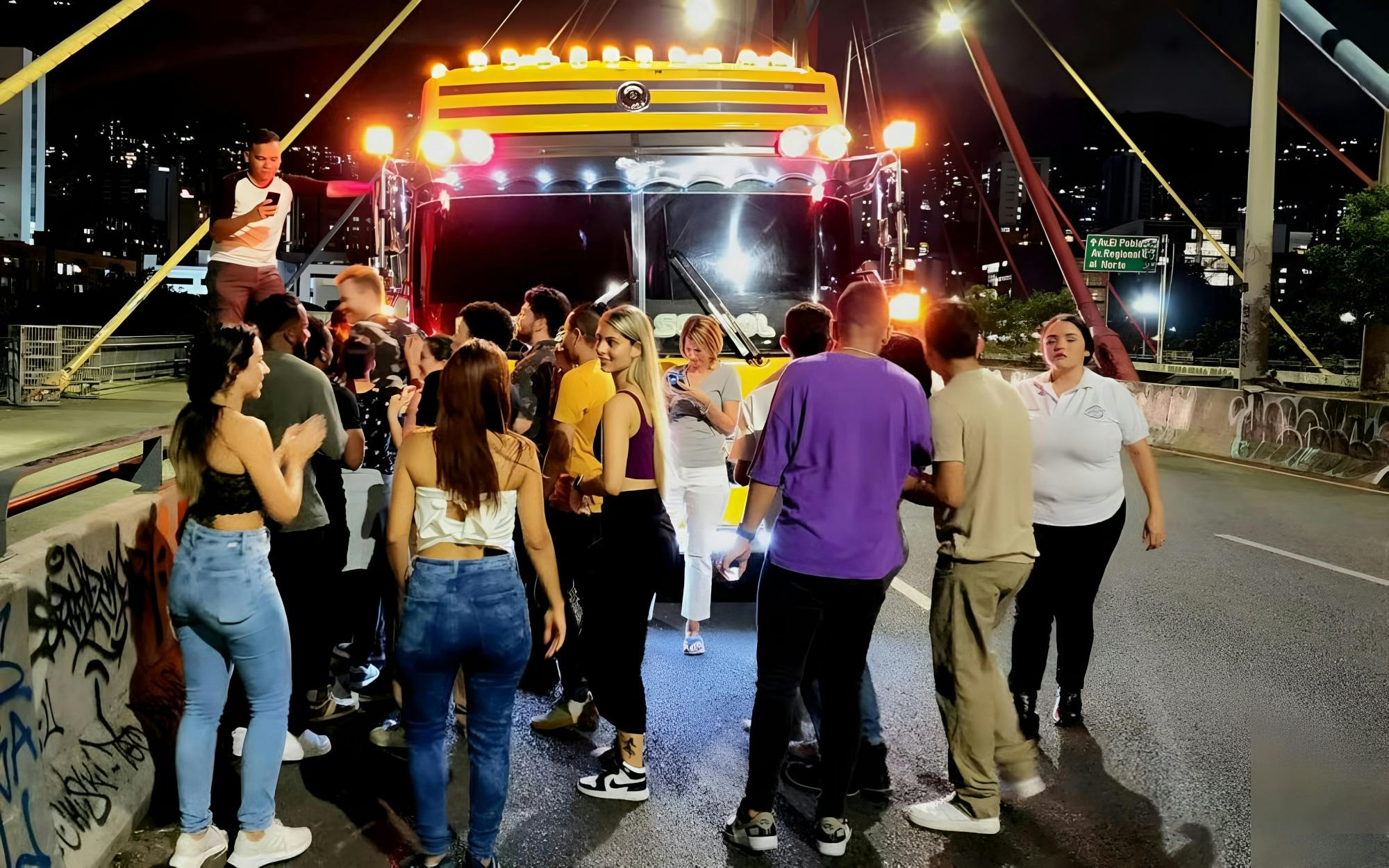 Medellín Open-Air Party Bus and Nightlife Tour
