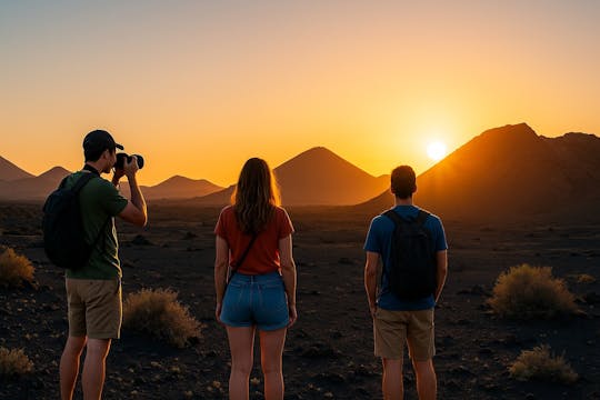 Eclipse solar al atardecer en Lanzarote
