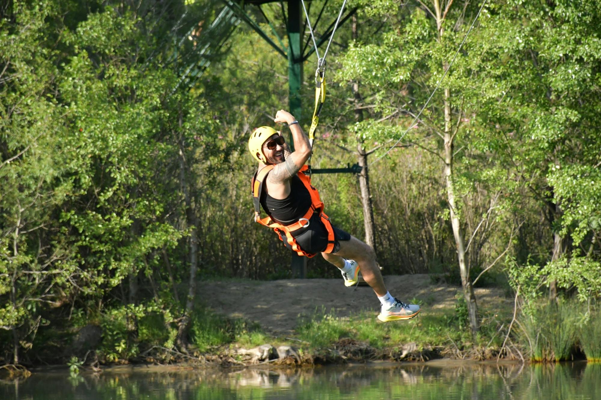 Monster buggy and truck, jet boat and zip-line tour with boat cruise and lunch