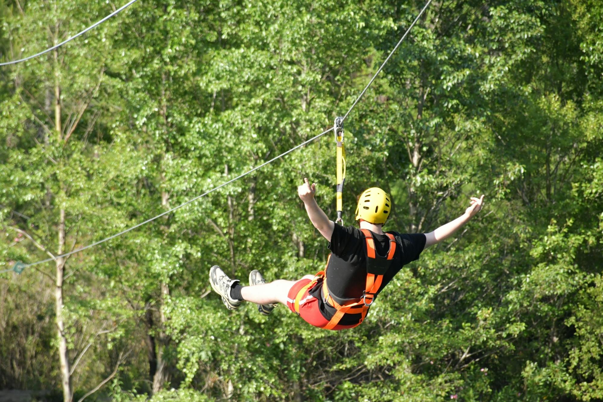 Monster buggy and truck, jet boat and zip-line tour with boat cruise and lunch