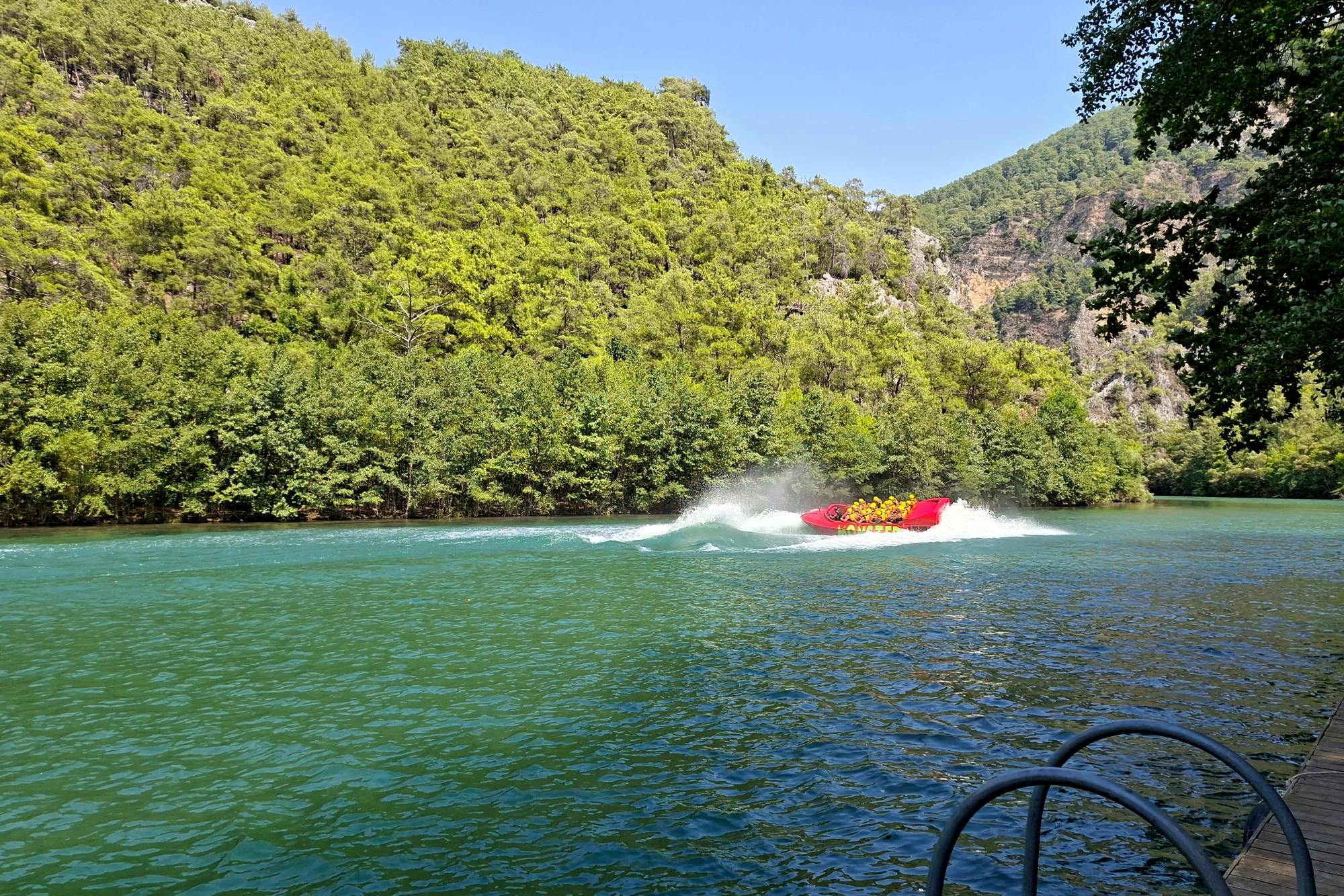 Monster buggy and truck, jet boat and zip-line tour with boat cruise and lunch