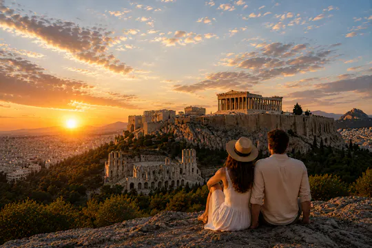 Akropolis-Tour bei Sonnenuntergang mit Eintrittskarte und staatlich geprügtem Tourguide