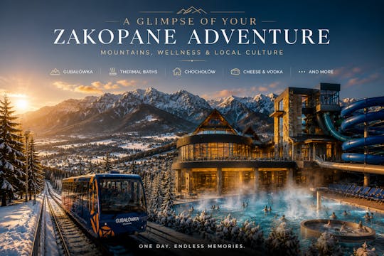 Zakopane tour with hot bath pools and hotel pick-up