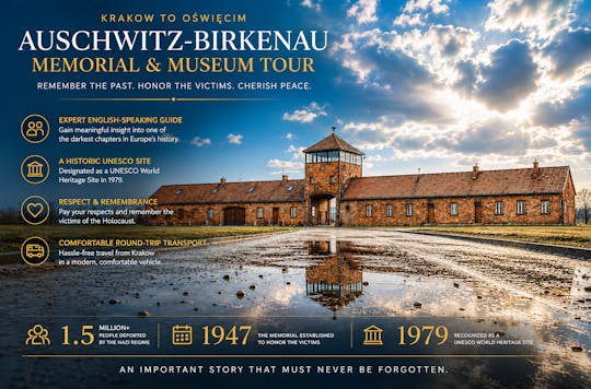 Auschwitz-Birkenau guided tour with pick-up from Krakow