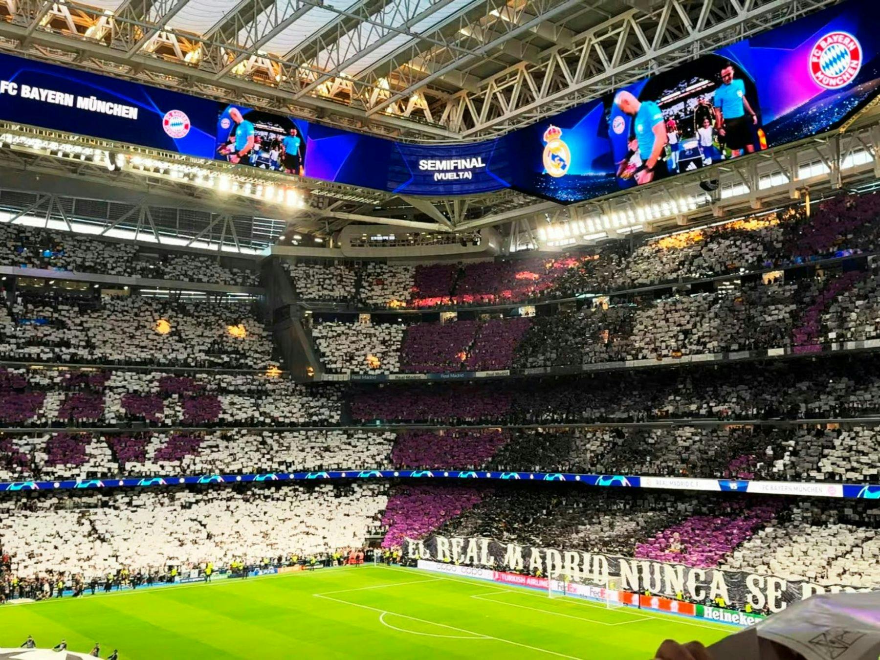 Bilhete para o jogo de futebol do Real Madrid no Estádio Santiago Bernabéu