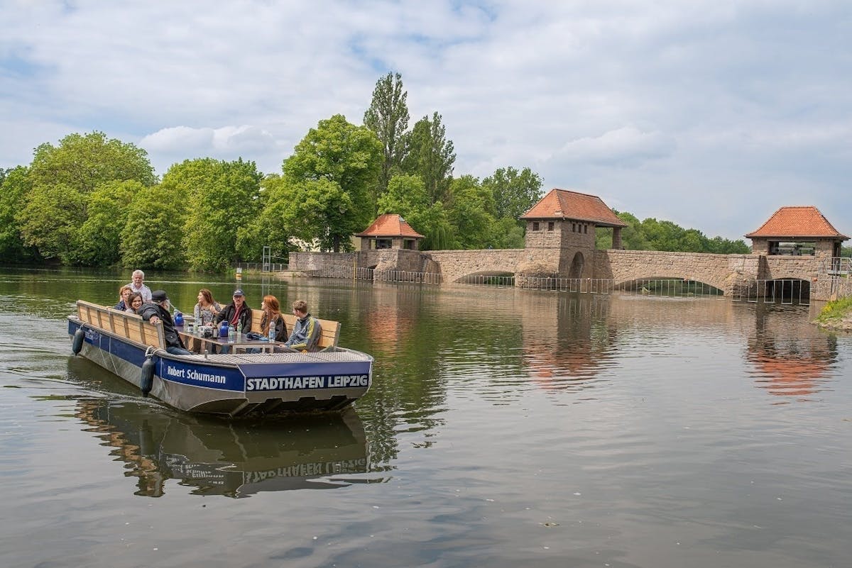 Stadsboottocht door Leipzig per motorboot