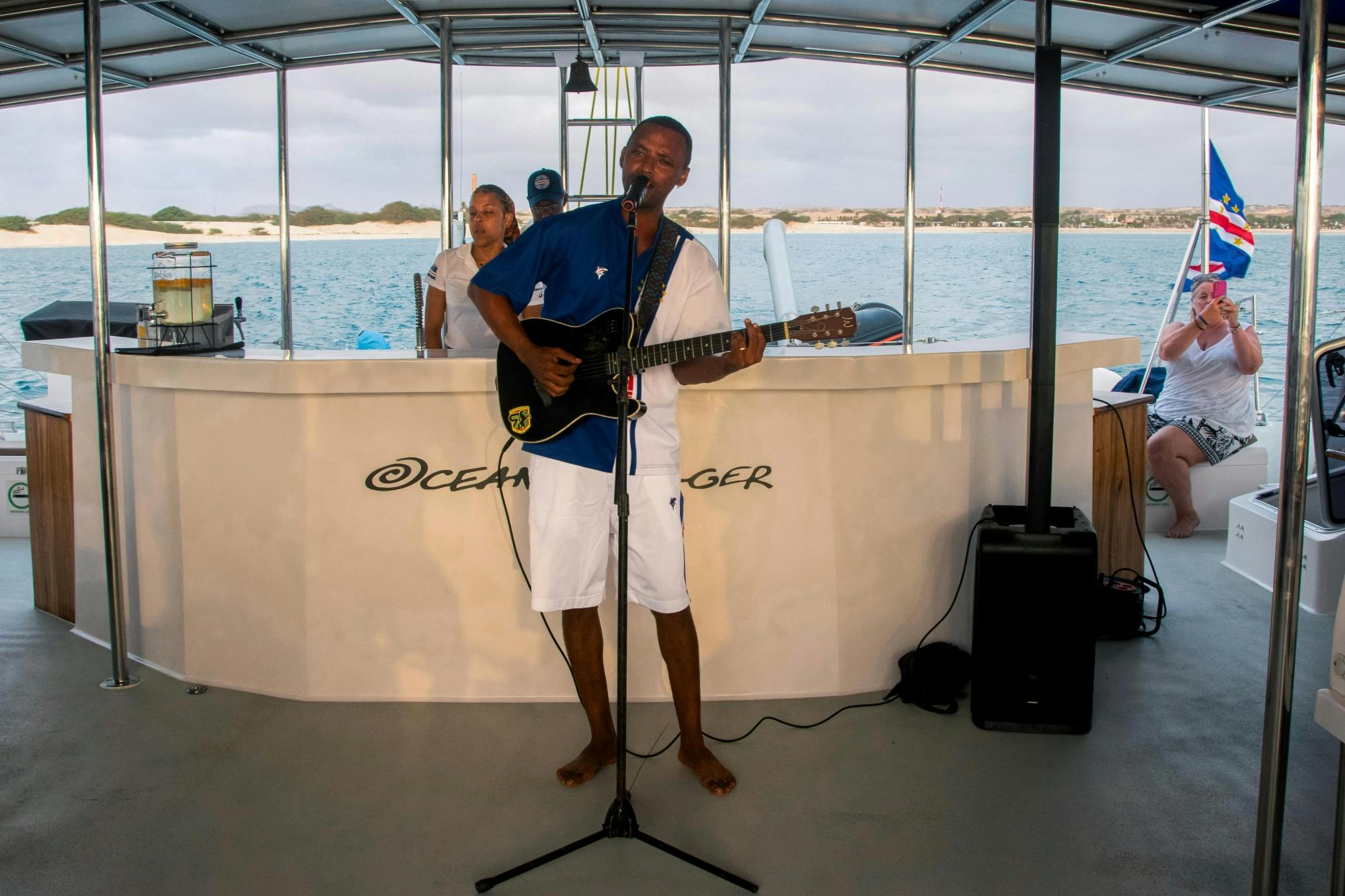 Sunset catamaran cruise with live music and open bar