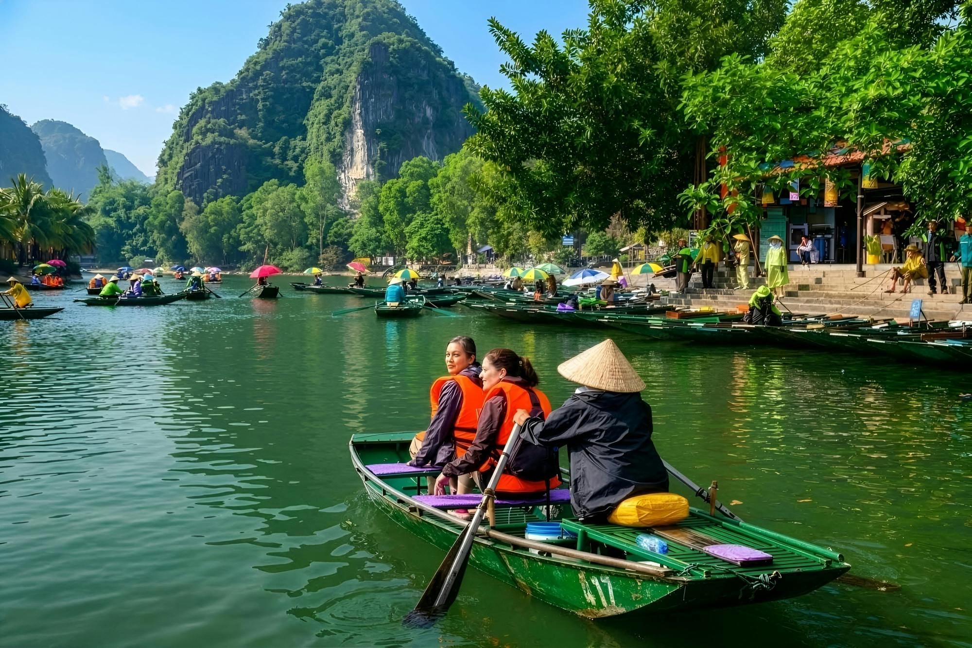 Ninh Bình afternoon tour from Hanoi with lantern boat and dinner