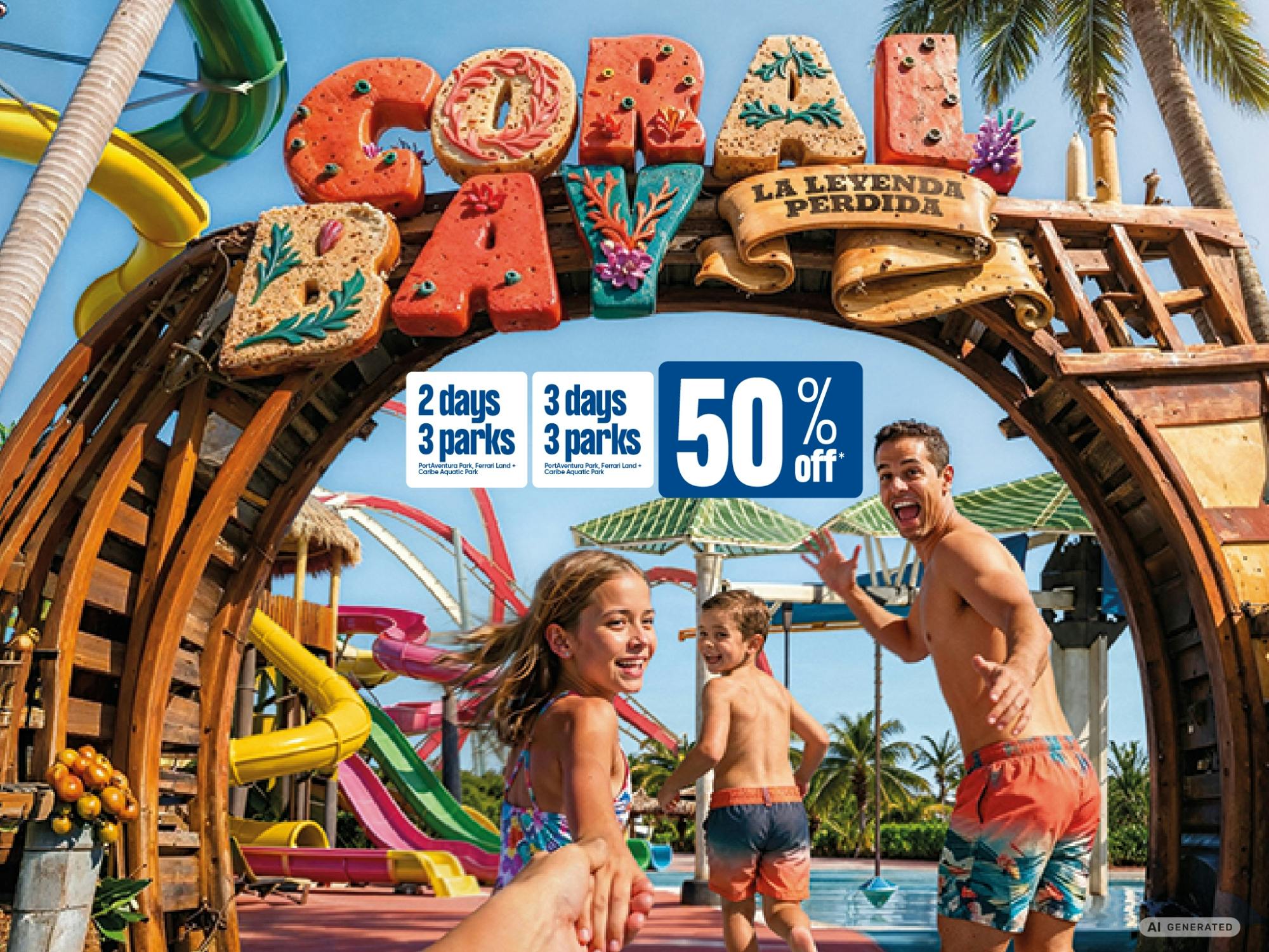 PortAventura, Ferrari Land, Caribe Aquatic Park 2-Day and 3-day ticket