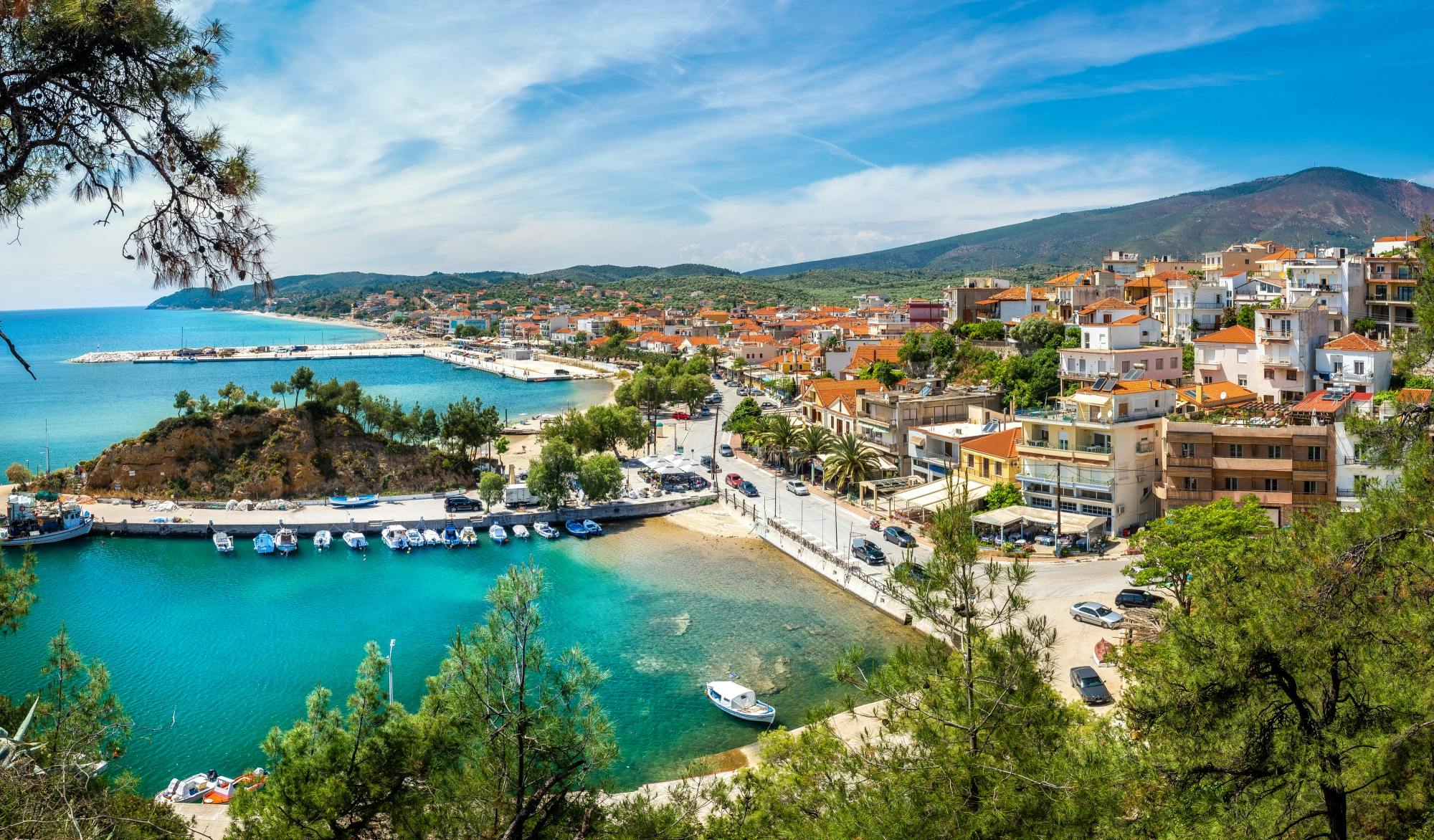 Full-day Thassos tour with Ancient Agora and Olive Museum from Kavala