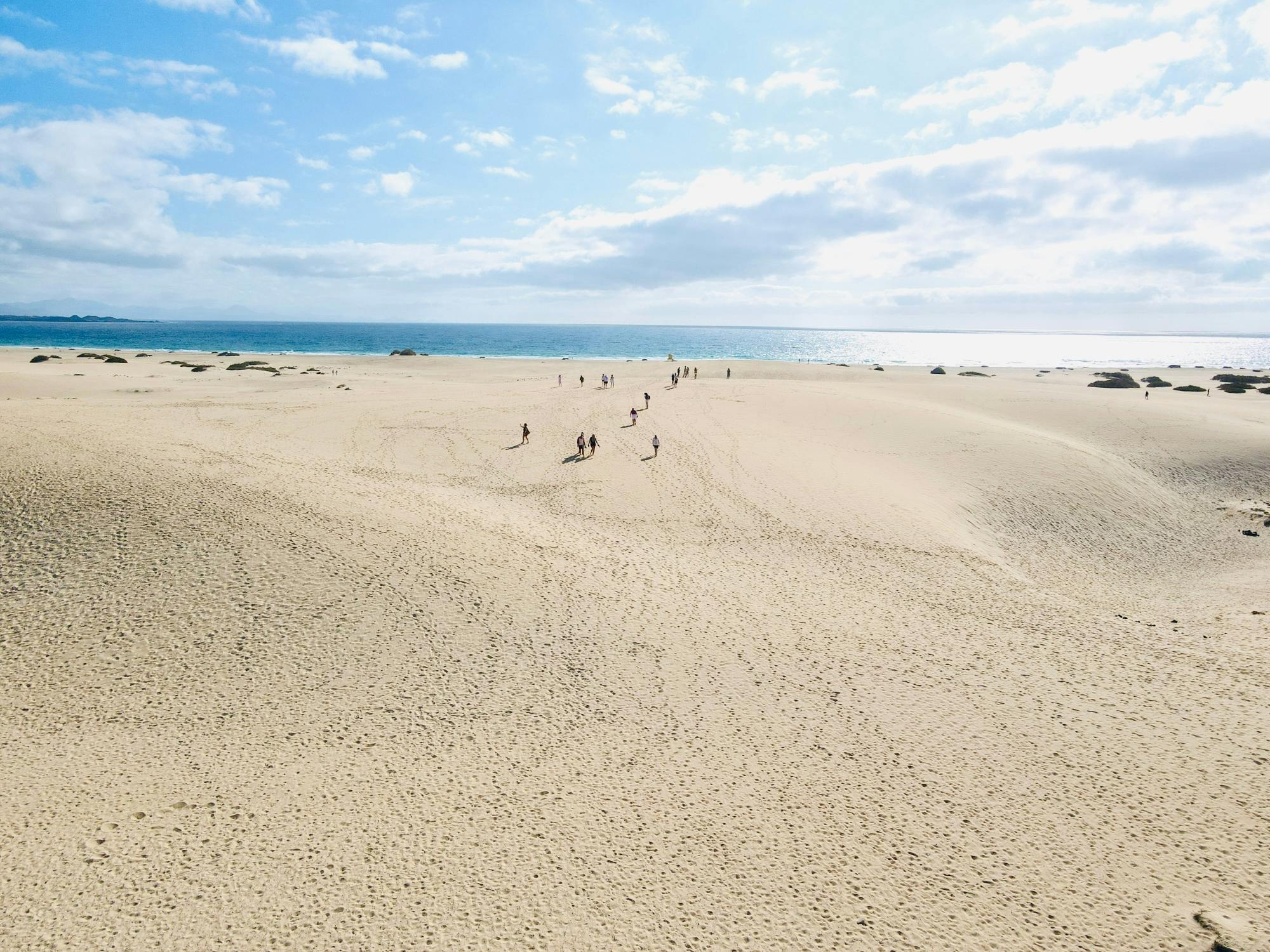 Small group guided tour of Lobos Island by fast ferry, Popcorn Beach and Corralejo Dunes