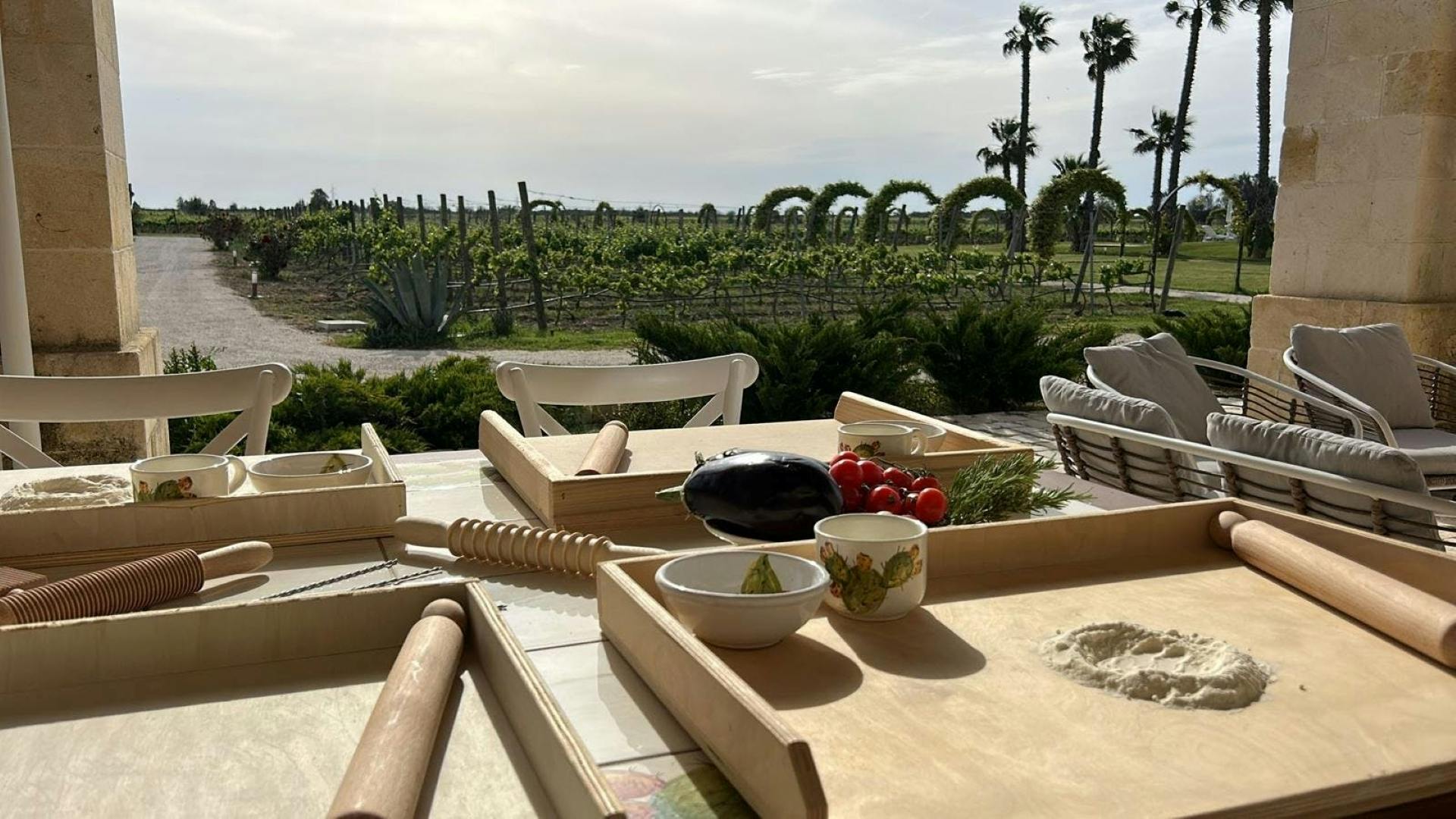 Clase de cocina y comida en Masseria Torleanzi